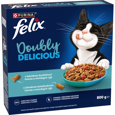 Felix Doubly Delicious losos a morské ryby s červenou řepu 800 g