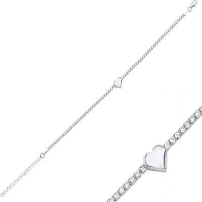 Olivie Stříbrný luxusní náramek SRDCE 9540