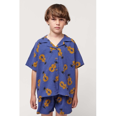 Bobo Choses Детска памучна риза Bobo Choses в тъмносиньо (124AC038)