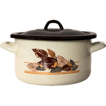 22 см (4, 6 л. ) плитка емайлирана тенджера с метален капак разцветка Есен (17+39p/22 (124-1906))