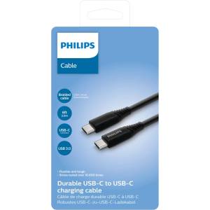 Philips Кабел Philips DLC5206C/00, от USB C(м) към USB C(м), 2m, черен (DLC5206C/00)
