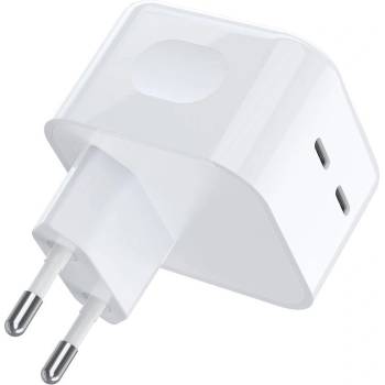 Choetech Wall Charger Dual USB-C 35W PD - захранване за ел. мрежа с 2xUSB-C PD изходи с технология за бързо зареждане (бял)