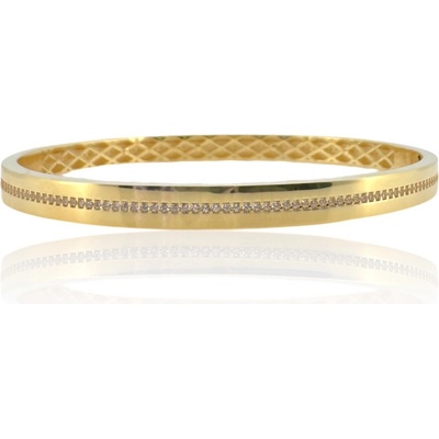 Leru Zlatý pevný náramek se zirkony 14,60g