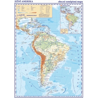 Jižní Amerika Obecně zeměpisná mapa