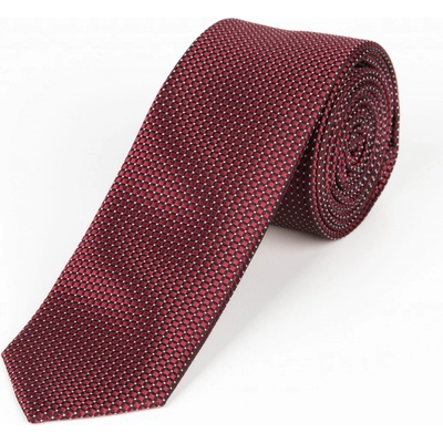 AMJ Kravata pánská úzká vzorovaná KI1001 vínová – Zboží Dáma