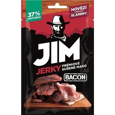 JIM JERKY hovädzie s príchuťou slaniny 23 g