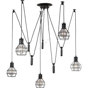 Onli - Пендел ПАЯК 5xE27/15W/230V паяк черен (OL0524)