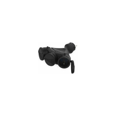 Kelia KEL Plug trimmer 3-socket with/u 16A 250V IP54 black GN-X3/54 W-01154