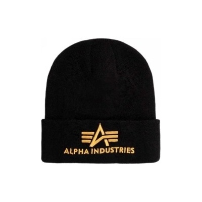 Alpha Industries čiapka 3D beanie black yellow gold 168910/583