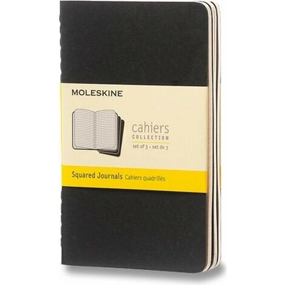 Moleskine Sešity Cahier S čtverečkované 3 ks černé
