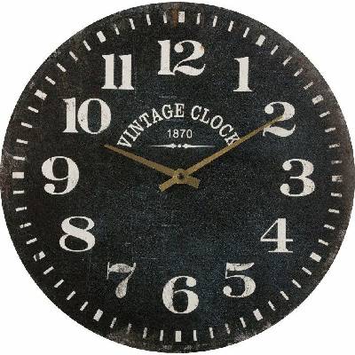 ATMOSPHERA Drevené nástenné hodiny, nástenné hodiny s priehľadnými číslicami, čierne, O 38 cm