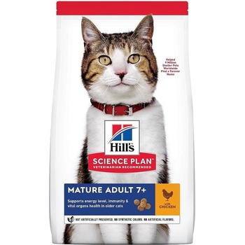 Hill's Hill's Science Plan Feline Mature Chicken - Пълноценна суха храна за котки над 7 години с пилешко