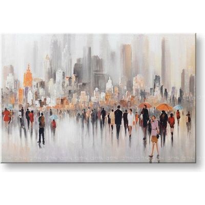 Malovaný obraz na stěnu MĚSTO 1 díl 120x80 cm - 120×80 cm / Klasický 2 cm