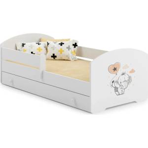 Kobi Детско легло Luk с парапет и чекмедже с различни мотиви (160 х 80 см, elephant)