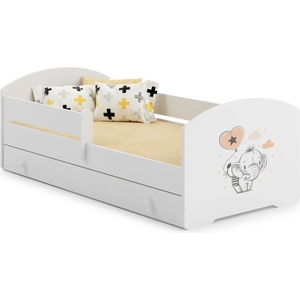 Kobi Детско легло Luk с парапет и чекмедже с различни мотиви (160 х 80 см, elephant)