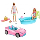 Barbie Elegantný kabriolet + bazén so šmykľavkou a Ken