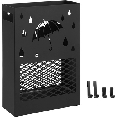 SongmicsHome Kovový stojan na dáždniky RAIN, 28x12x41cm, čierna LUC004B01