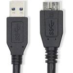 Nedis CCGL61500BK10 Кабел USB3.2 - micro-B (micro B), 5 Gbps, 1 м, (USB3.1, USB3.0, USB2.0) (CCGL61500BK10)