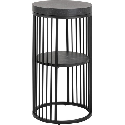 Actona Черно нощно шкафче с плот от имитация на мрамор Strington - Actona (0000108050)