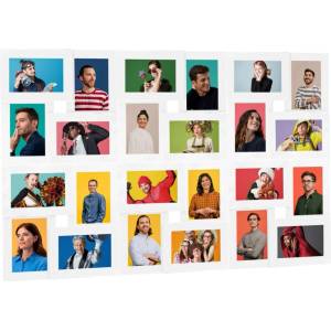 vidaXL Фоторамка колаж за 24 снимки (10х15 см), бяла, МДФ (332788)
