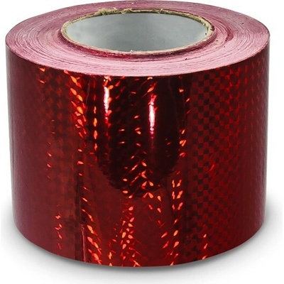 Hologramová samolepicí páska 100mm, motiv červené čtverečky