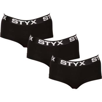 Styx Комплект от три - дамски бикини Styx с крачол черни Styx | Cheren | ЖЕНИ | S