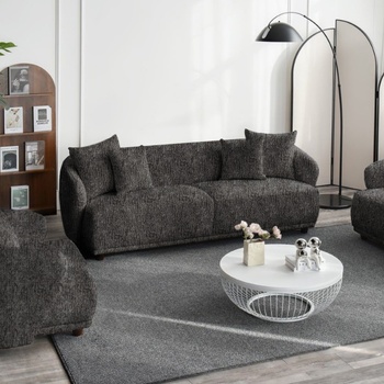 Home Finishing Триместен диван FAMIGLIA 220x91x71 графит (20FAMIGLIA03-03)