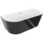 Mexen Oval 170x80 cm black/white/brushed gold (52671708075-55)
