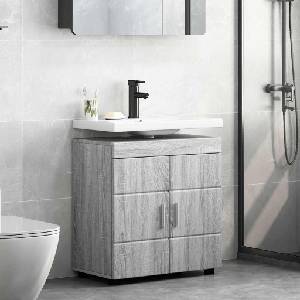 vidaXL Комплект шкафове за баня TULUM Сив Сонома 60 x 34 x 63 см (880327)