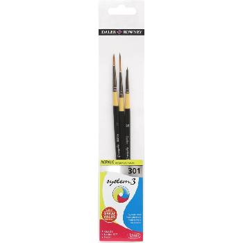 Daler-Rowney System3 Acrylic Brush Synthetic Комплект четки 3 бр (281300301)