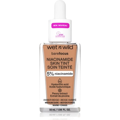Wet n Wild BareFocus Niacinamide Skin Tint лек хидратиращ фон дьо тен цвят Amber Beige (Warm) 32ml