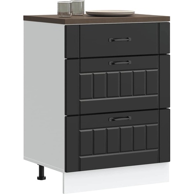 vidaXL Кухненски шкаф "Lucca" Черен, инженерно дърво (854270)