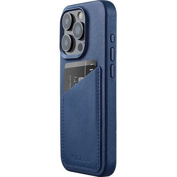 Image 1 of Mujjo Кожен калъф с портфейл Mujjo за iPhone 15 Pro, Син (CL-040-BL)