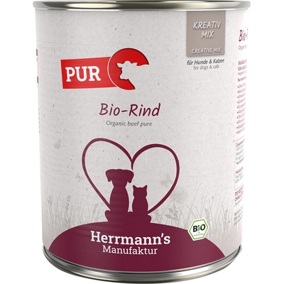 Herrmanns 24х800г Herrmann's Bio чисто месо, консервирана храна за кучета - био говеждо
