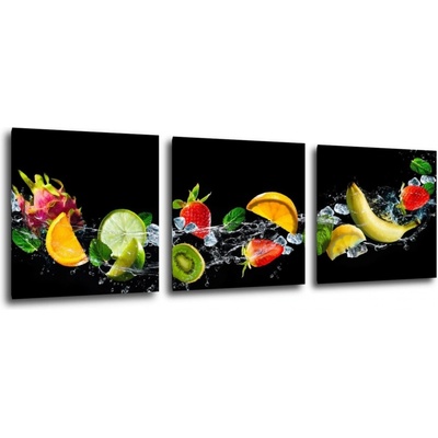 Impresi Obraz Ovocie vo vode - 90 x 30 cm (3 dielny)