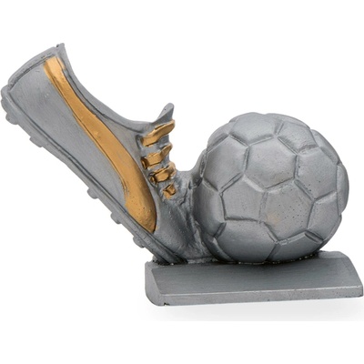 Luxusní fotbalová trofej výška 13,5 cm stříbrná/zlatá