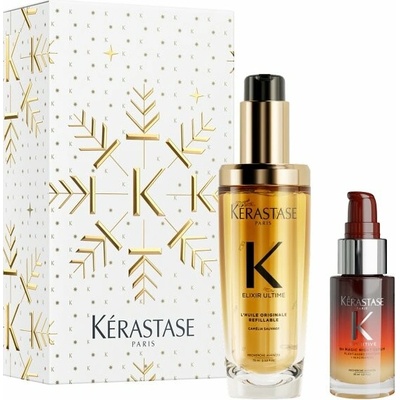 Kérastase Elixir Ultime & Nutritive pro lesk a výživu vlasů L’Huile Originale 75 ml + 8H Magic Night Serum 30 ml dárková sada