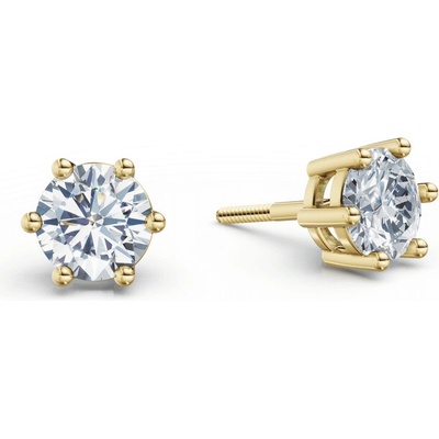 DF Dámske náušnice 3697, žluté zlato s laboratorními diamanty o celkové váze 1.48 ct VS1/F