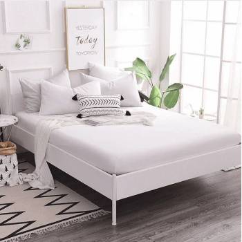 Image 1 of GoHome Обикновен долен чаршаф РАНФОРС - Бял