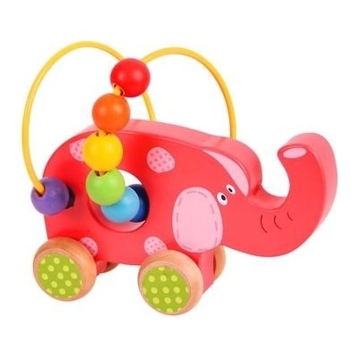 Bigjigs Toys - Дървена играчка за бутане Слонче
