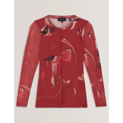 Ted Baker Тениска Ted Baker Women's Fitted Mesh T-Shirt - Red