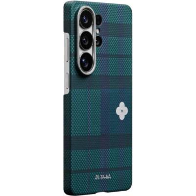 PITAKA Magsafe Калъф за Samsung S26 Ultra, Pitaka Edge Flora in Grid Case Forest Dawn, Зелен (FG2601U)