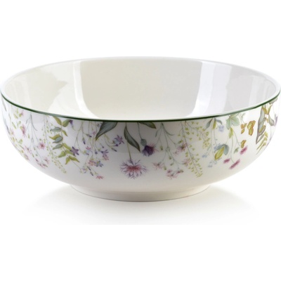 Affekdesign Porcelánová salátová mísa FACCIA VERDE bílá s květinami 500 ml
