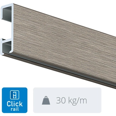 Artiteq Nástěnná lišta Click Rail, škrábaný hliník - 300 cm