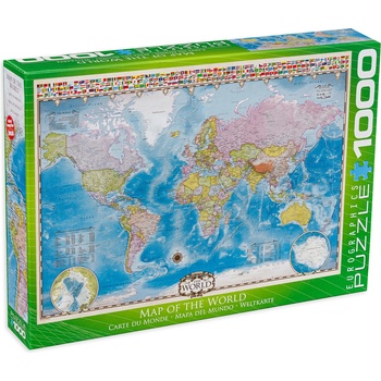 EUROGRAPHICS Пъзел Eurographics от 1000 части - Карта на света (EG60000557)