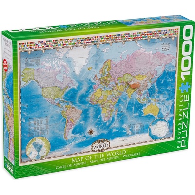 EUROGRAPHICS Пъзел Eurographics от 1000 части - Карта на света (EG60000557)