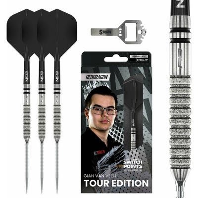 Red Dragon steel šípky Gian van Veen Tour Edition Hmotnosť šípky: 21g