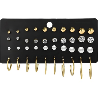 HARAHU Комплект обеци ma-28118 - Златна kp28118 (ma-28118)