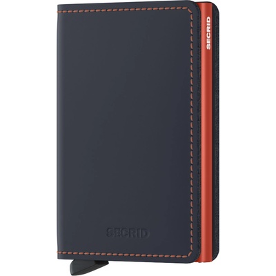 Secrid Slimwallet Matte tmavě modré s oranžovým prošíváním – Sleviste.cz