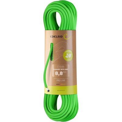 Edelrid Единично въже Edelrid Canary Eco Dry 8, 8 mm Single rope - Neon Green - размер 70 m (308-0428-0115)
